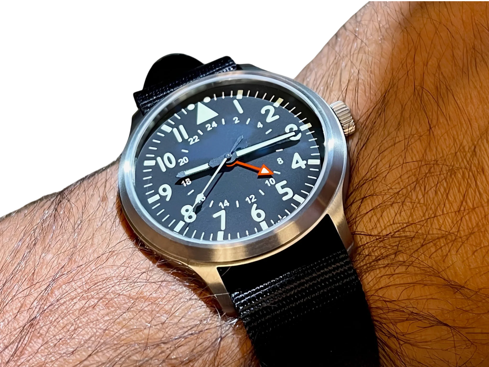 44mm Large Titanium GMT Watch by Maratac® < Plain Dial > - Gen 2 ( Coming Soon! ) - Image 3