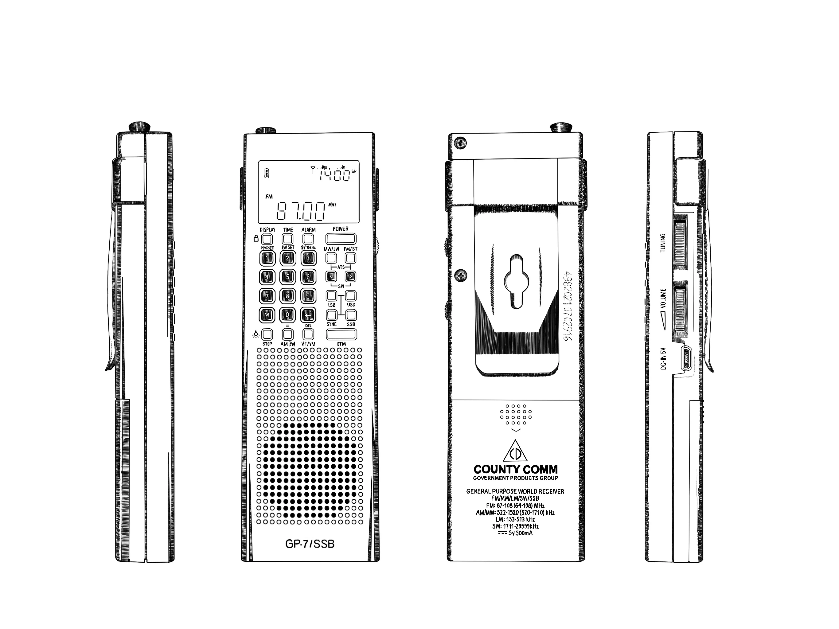 CountyComm GP-7 SSB General Purpose Radio - Organic Gray - Gen 5 - Image 25