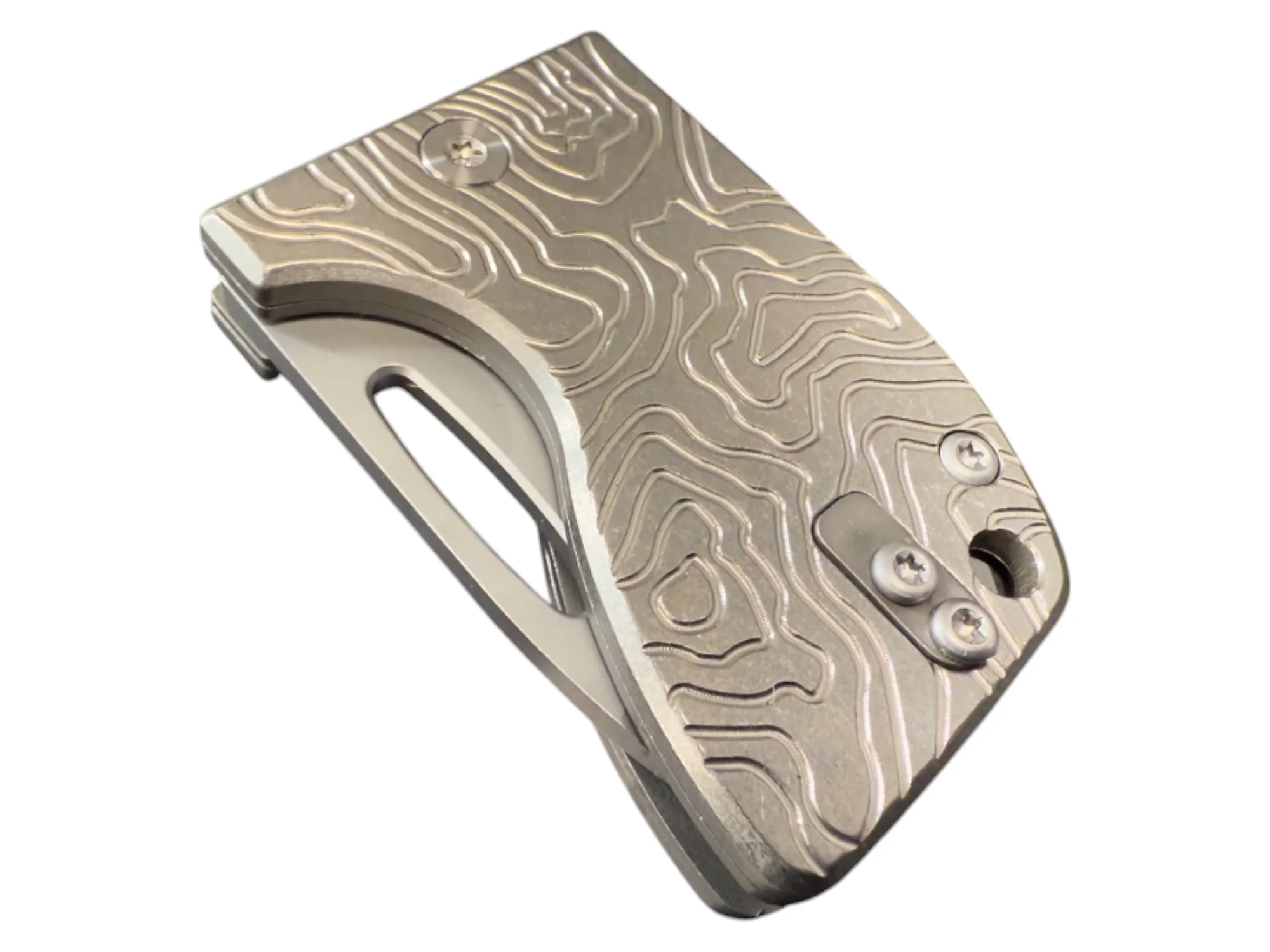 D2 Stub 2.0 Knife - Titanium Frame Lock & (( TOPO TITANIUM SCALES )) by Maratac® - Image 10