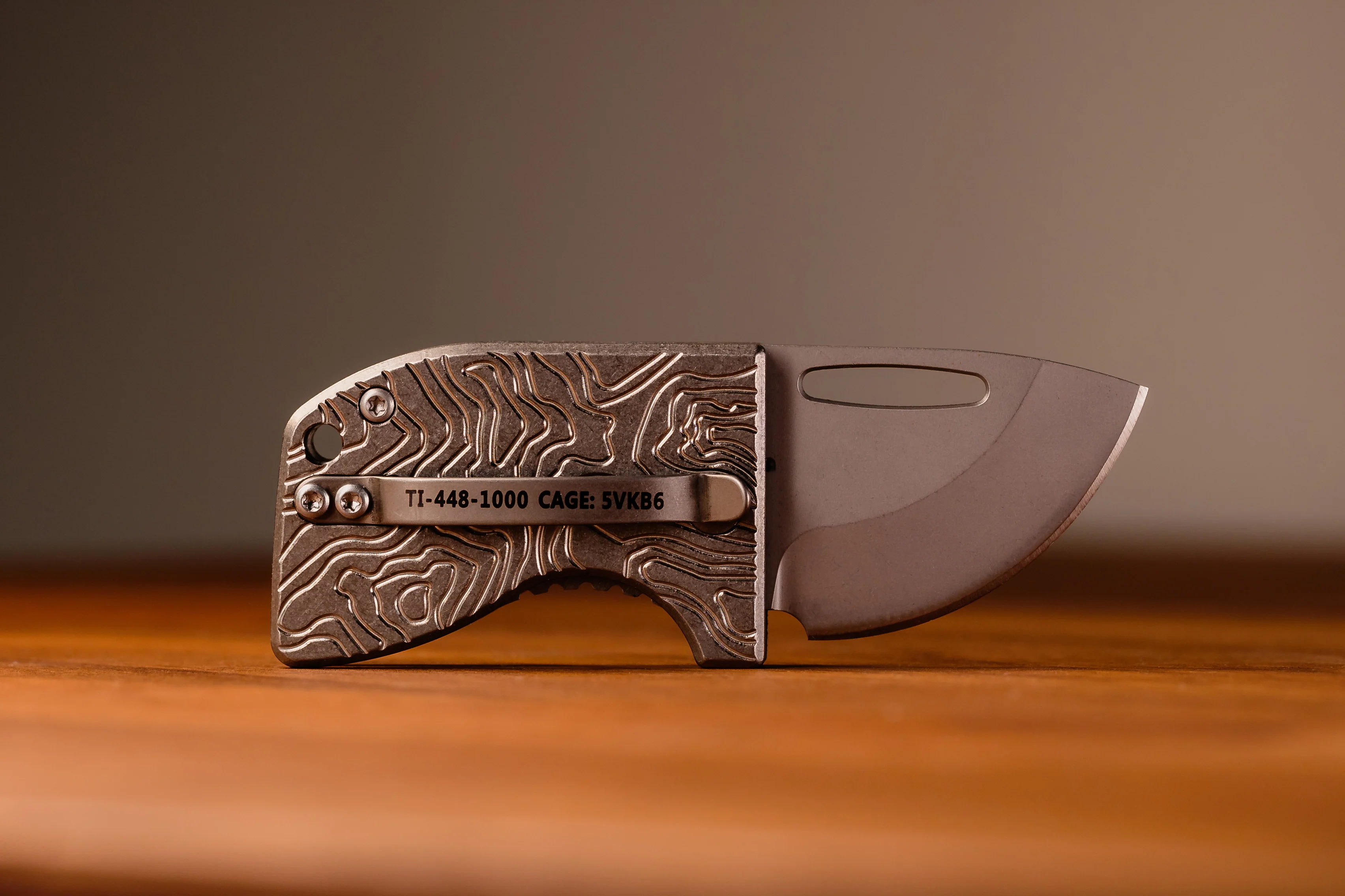 D2 Stub 2.0 Knife - Titanium Frame Lock & (( TOPO TITANIUM SCALES )) by Maratac® - Image 4