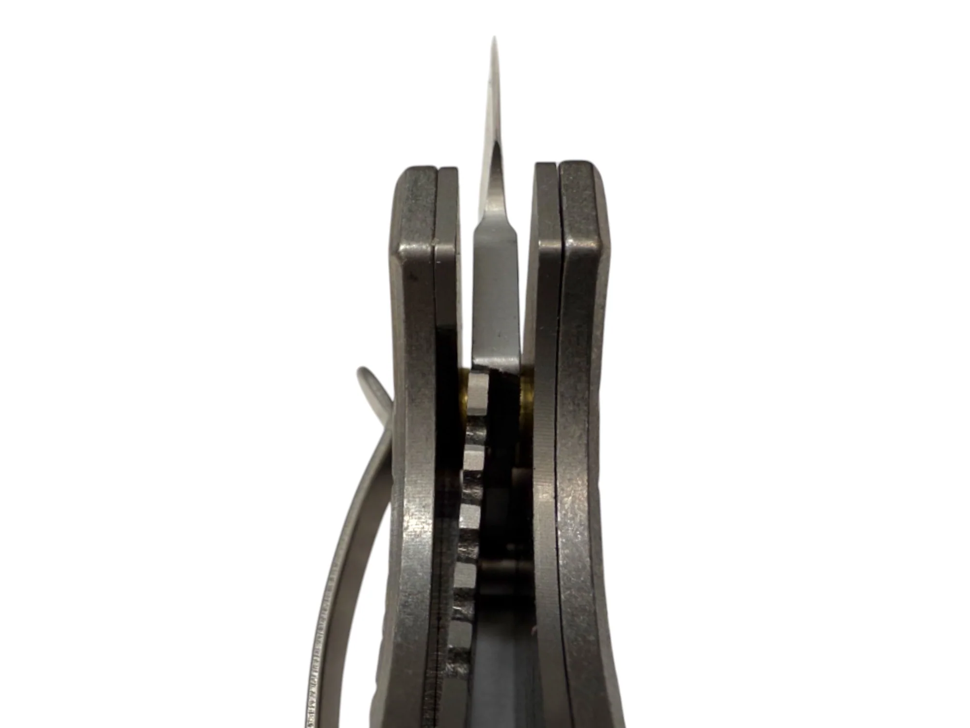 D2 Stub 2.0 Knife - Titanium Frame Lock & (( TOPO TITANIUM SCALES )) by Maratac® - Image 9