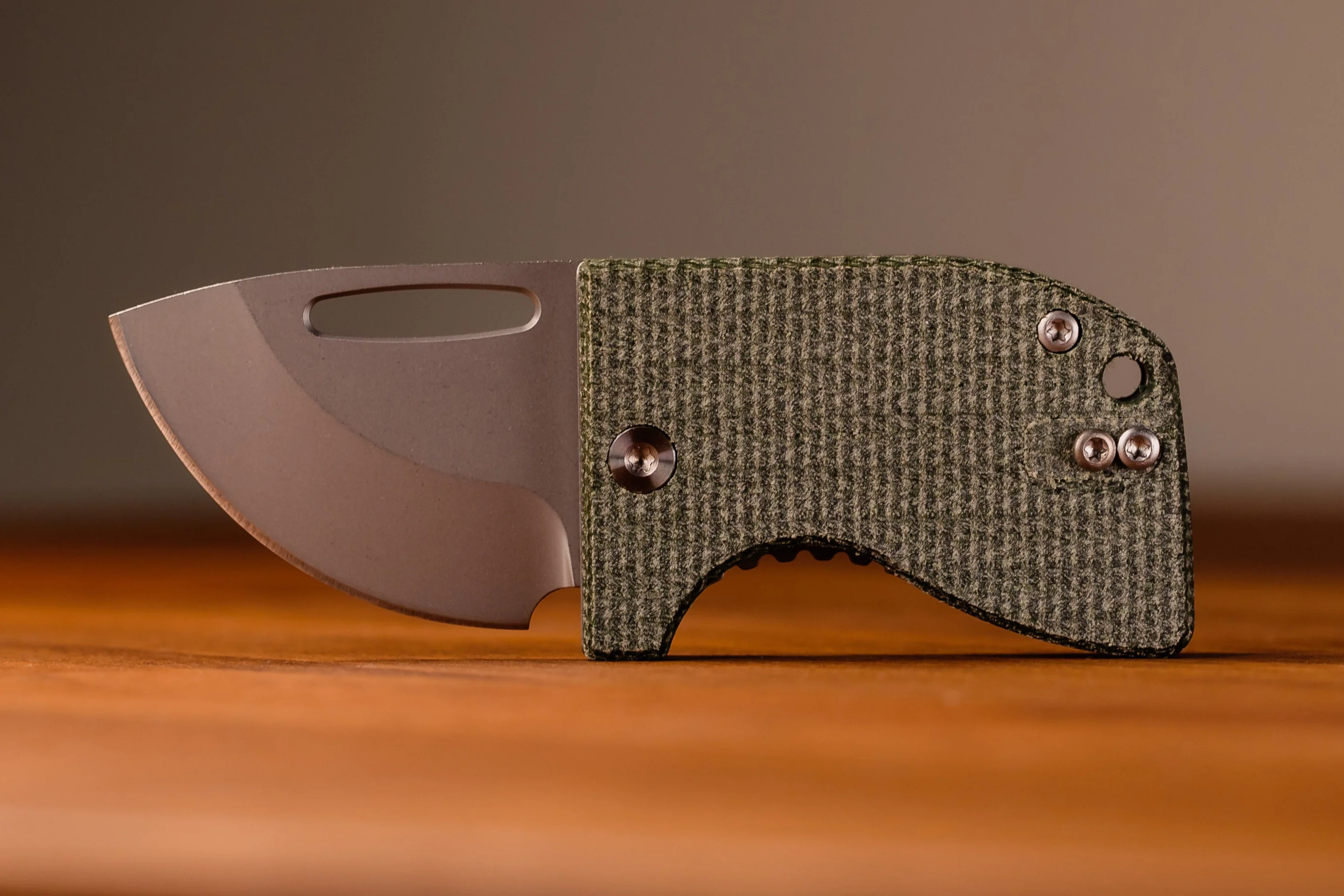 D2 Stub 2.0 Knife - Titanium Frame Lock & (( Canvas Micarta )) by Maratac® - Image 3