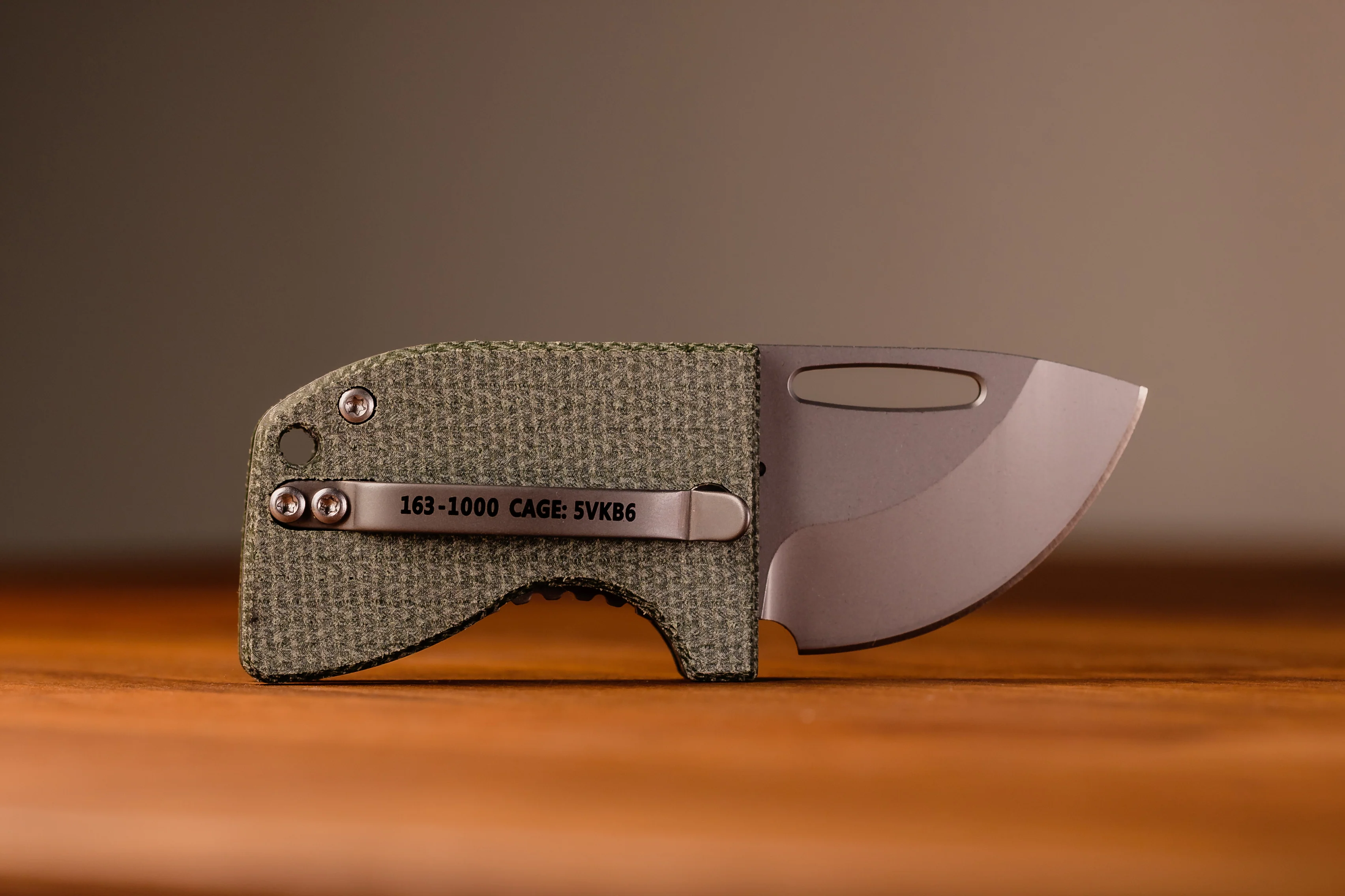 D2 Stub 2.0 Knife - Titanium Frame Lock & (( Canvas Micarta )) by Maratac® - Image 4