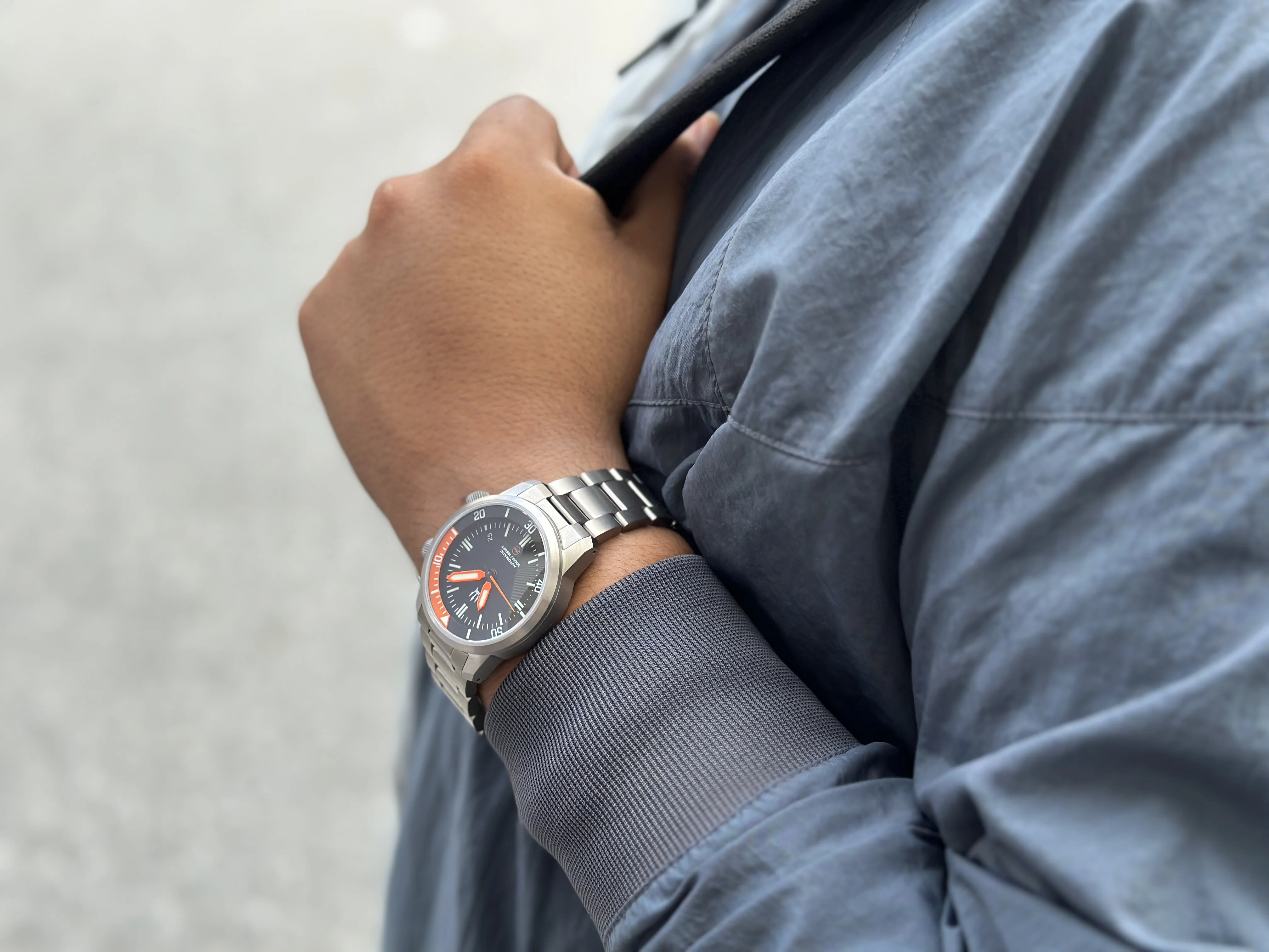 Stainless Steel DC-50 Dual Crown 50ATM Diver Automatic Watch With Date + Bracelet by Maratac® - Image 3