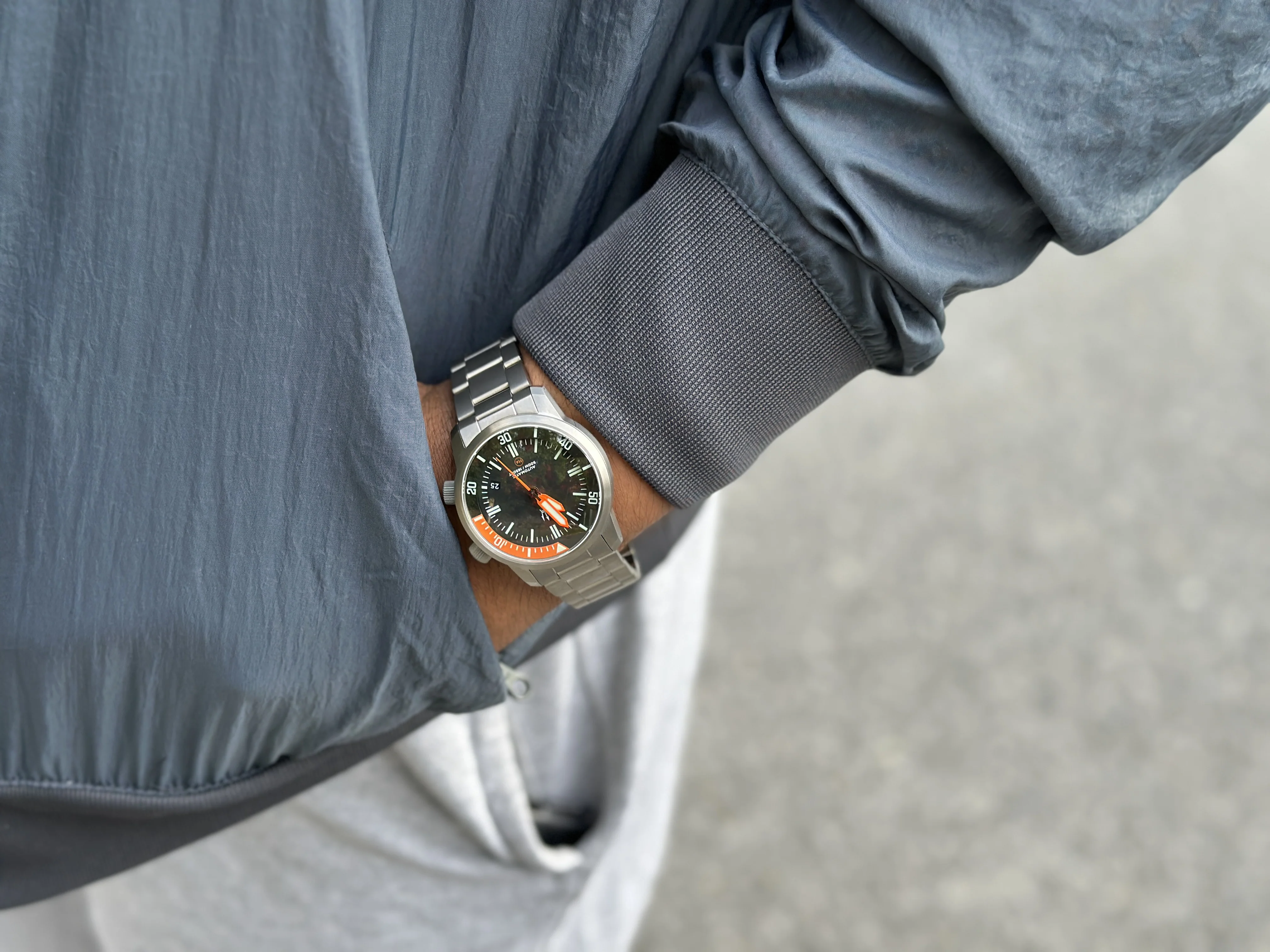 Stainless Steel DC-50 Dual Crown 50ATM Diver Automatic Watch With Date + Bracelet by Maratac® - Image 7