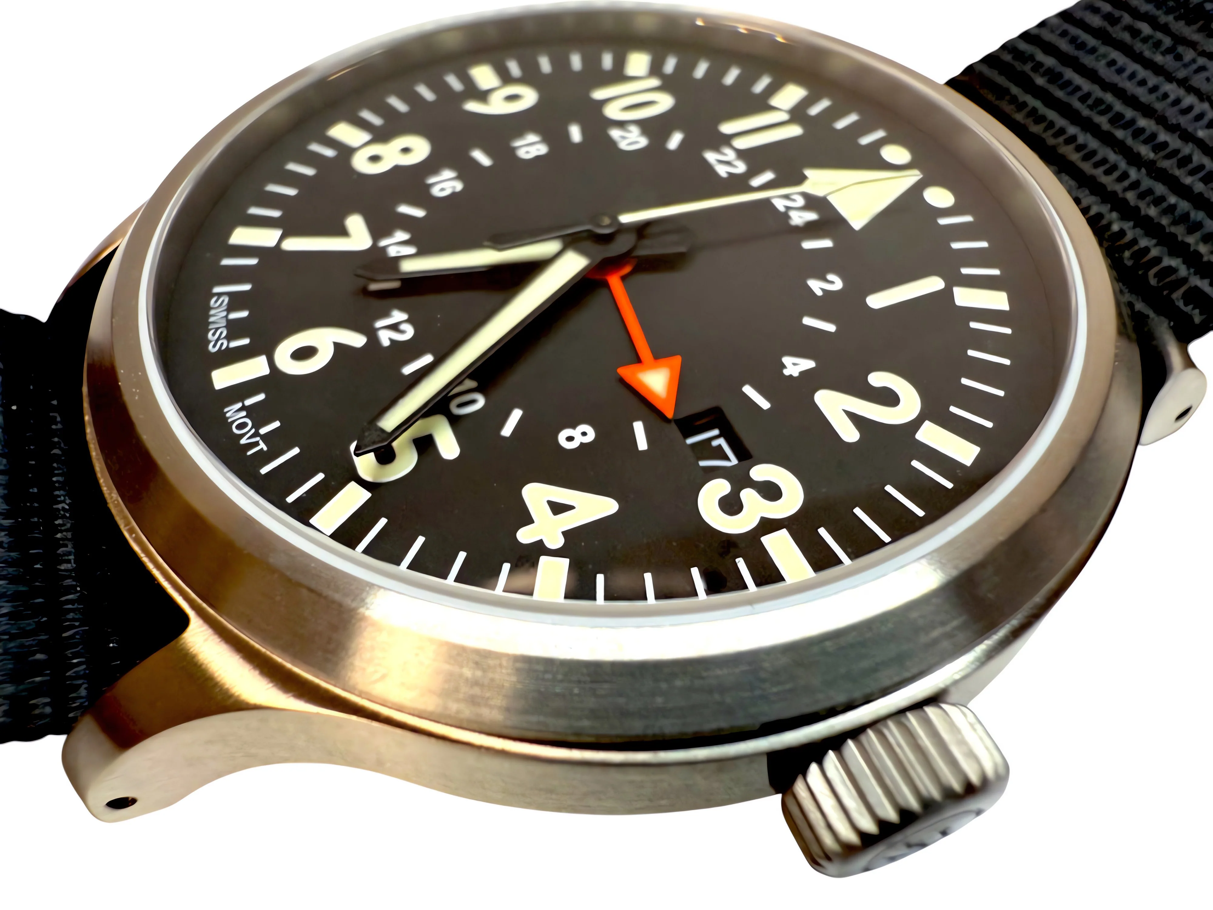 44mm Large Titanium GMT Watch by Maratac® + Date Window - Gen 2 - Image 4