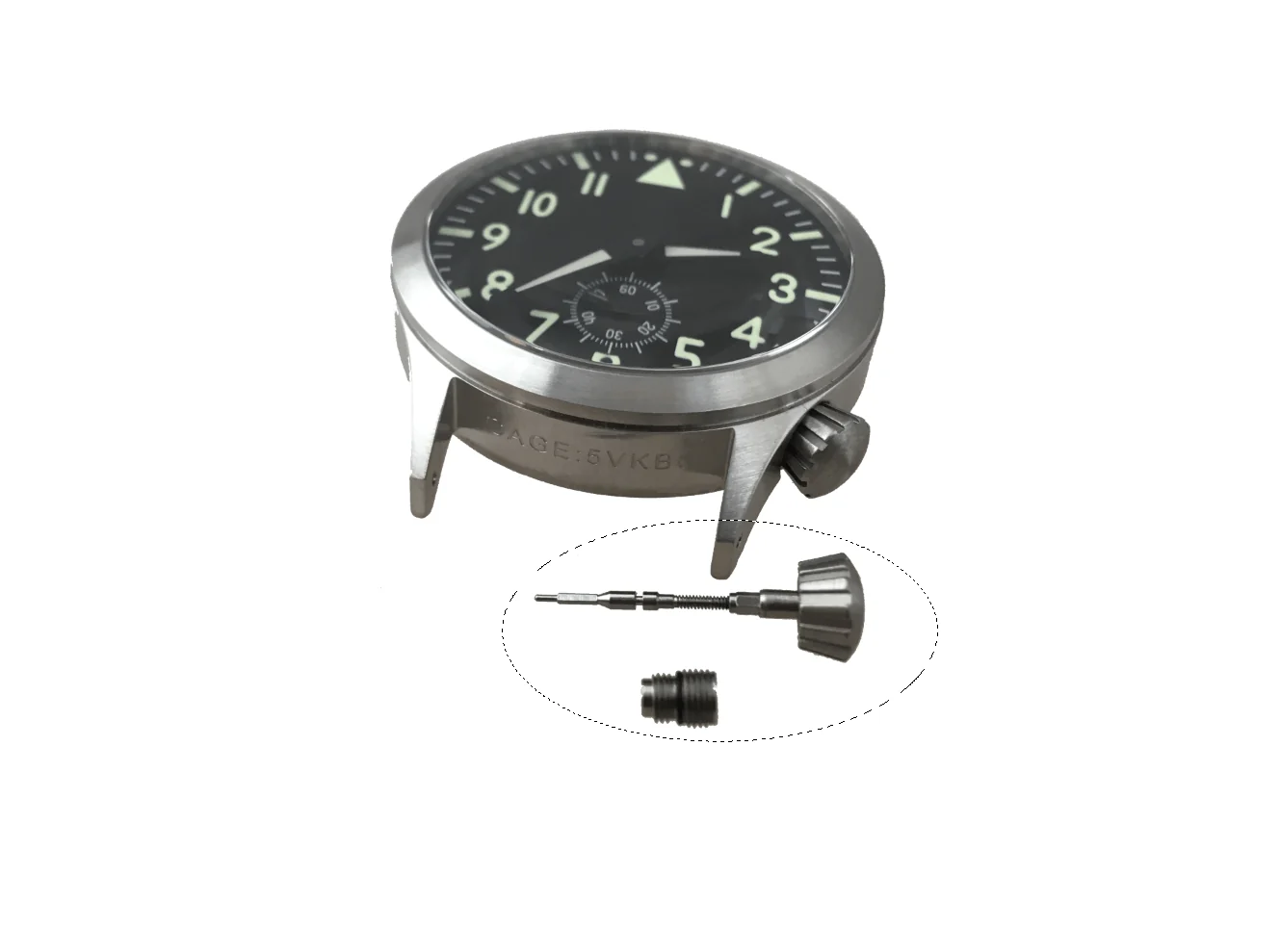Pilot Watch - Crown / Stem / Tube Assembly - Spare Parts - Image 2