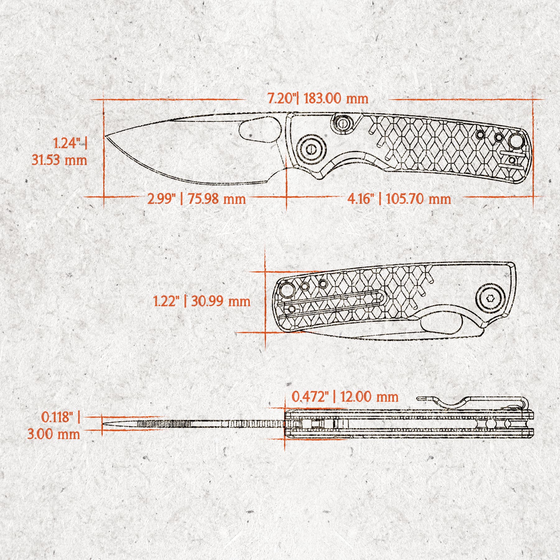 Porcupine- Top Liner Lock Knife by Vosteed (2.99" Blade ( Limited Overrun - Coming Soon! ) - Image 20