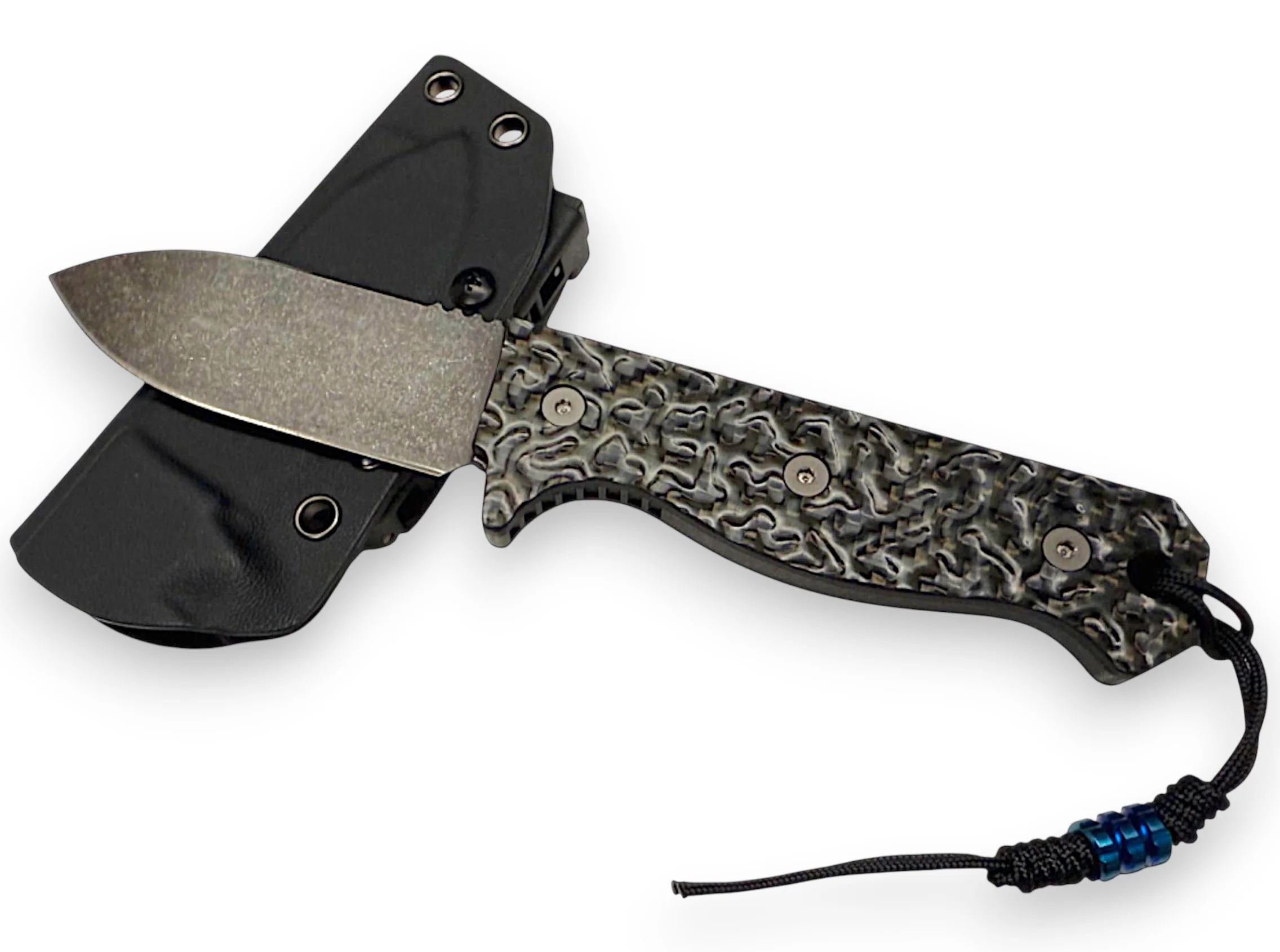 R4A - Ready 4 Action Knife / D2 Fixed Blade ( Contour-Tex Carbon Fiber Scales ) - Image 4