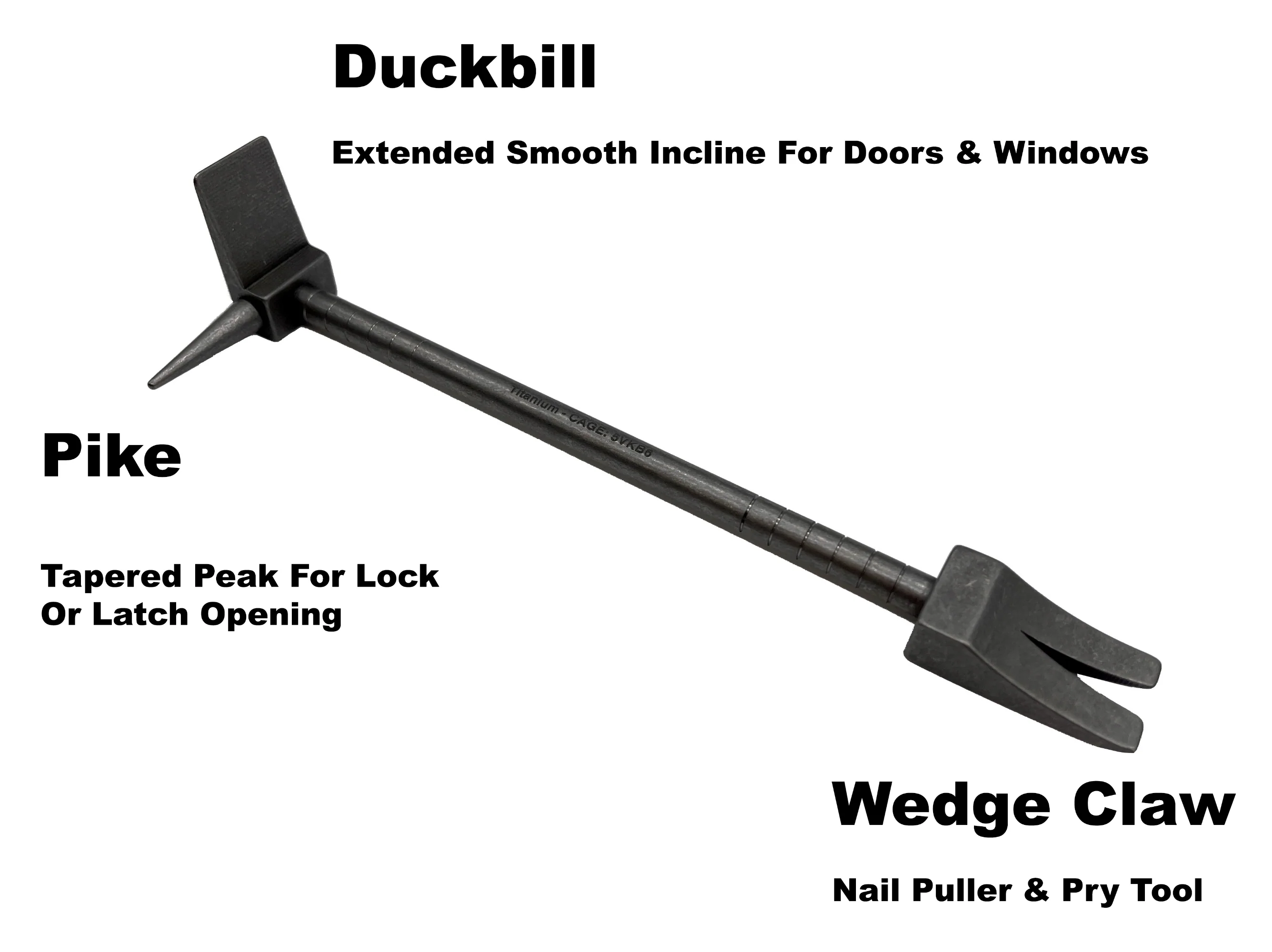 8" Ti Hooligan Forced Entry Tool - Titanium - Image 3