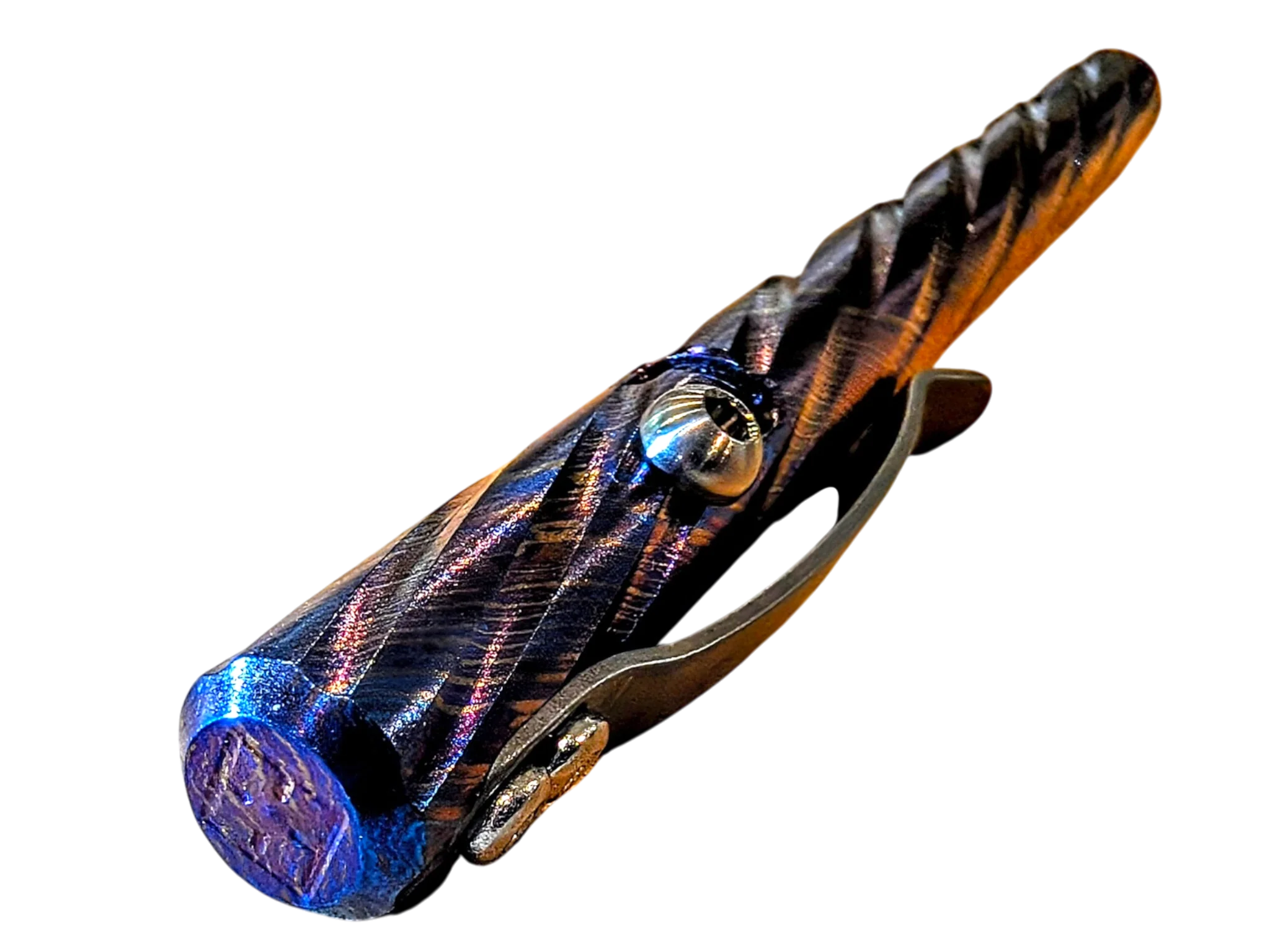 Timascus Bolt Action Pen - MaxMadCo Design - Spiral - Plasma Finish - ( Limited Batch 2 NEW ) - Image 5