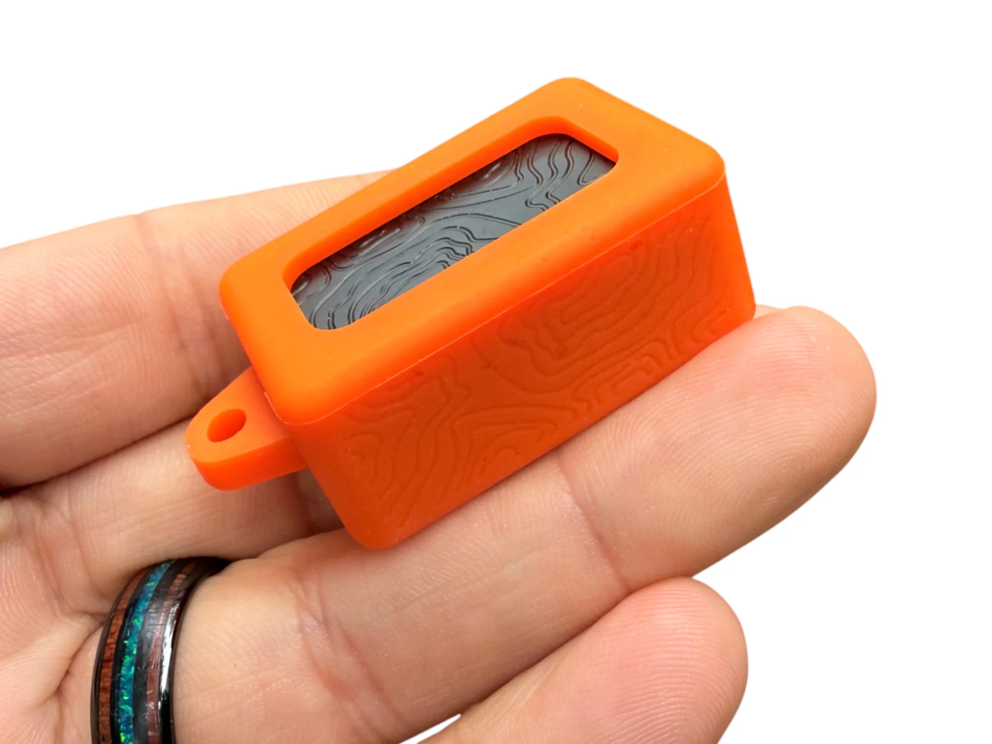 Tiny Delrin Pocket Box - ( Gen 3 ) Topo + Orange Silicone Shell - Image 10