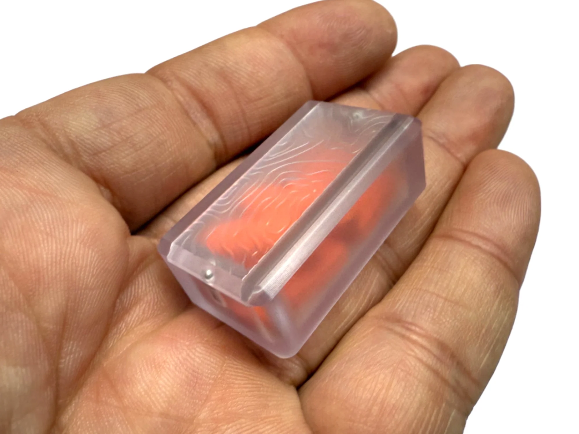 Tiny Polycarbonate Pocket Box - Gen 3 Topo + Orange Silicone Holder - Image 4