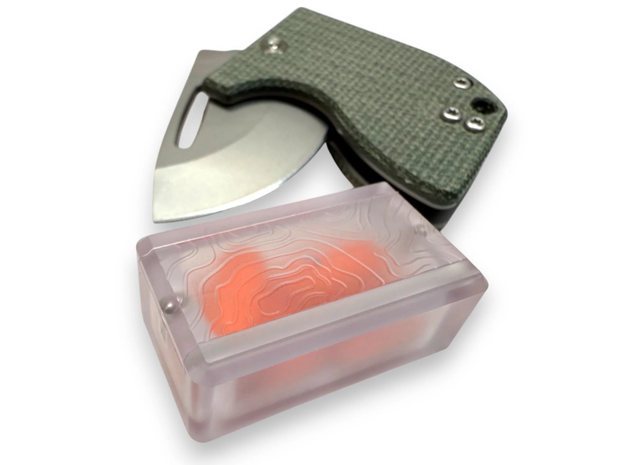 Tiny Polycarbonate Pocket Box - Gen 3 Topo + Orange Silicone Holder - Image 6