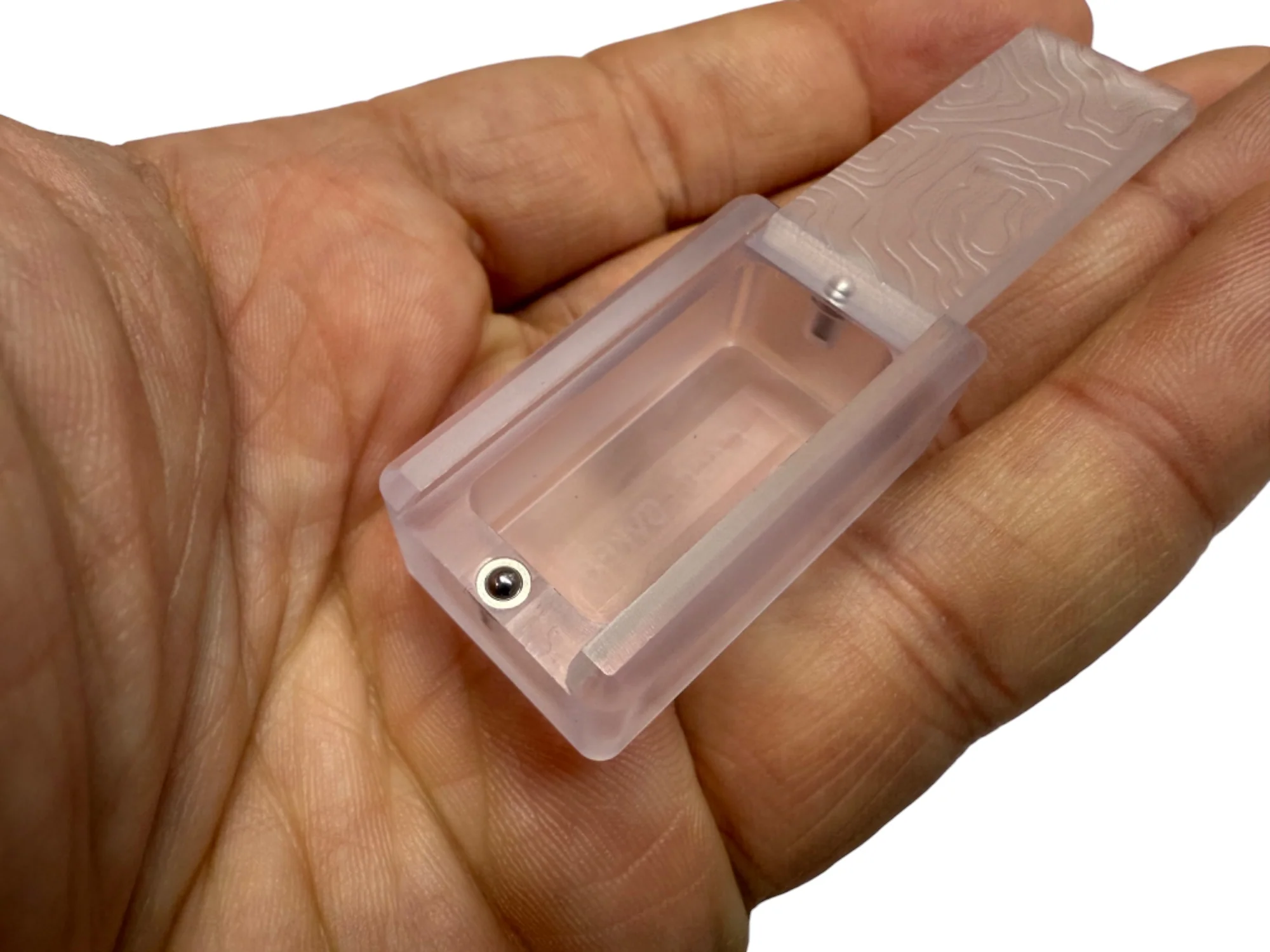 Tiny Polycarbonate Pocket Box - Gen 3 Topo + Orange Silicone Holder - Image 8