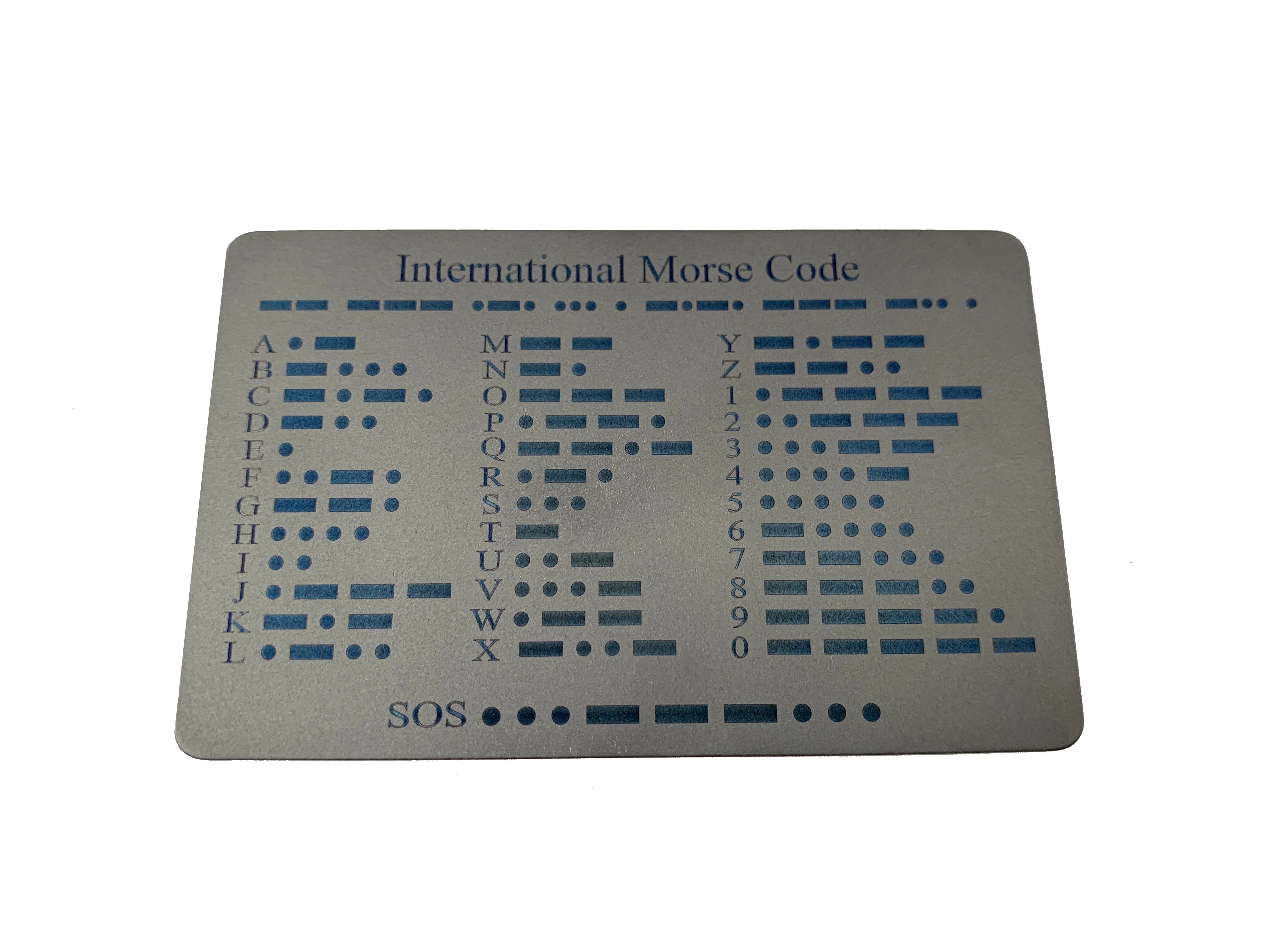 Titanium COMM Card - International Morse Code / SOS / Notes / Measurement - Image 7