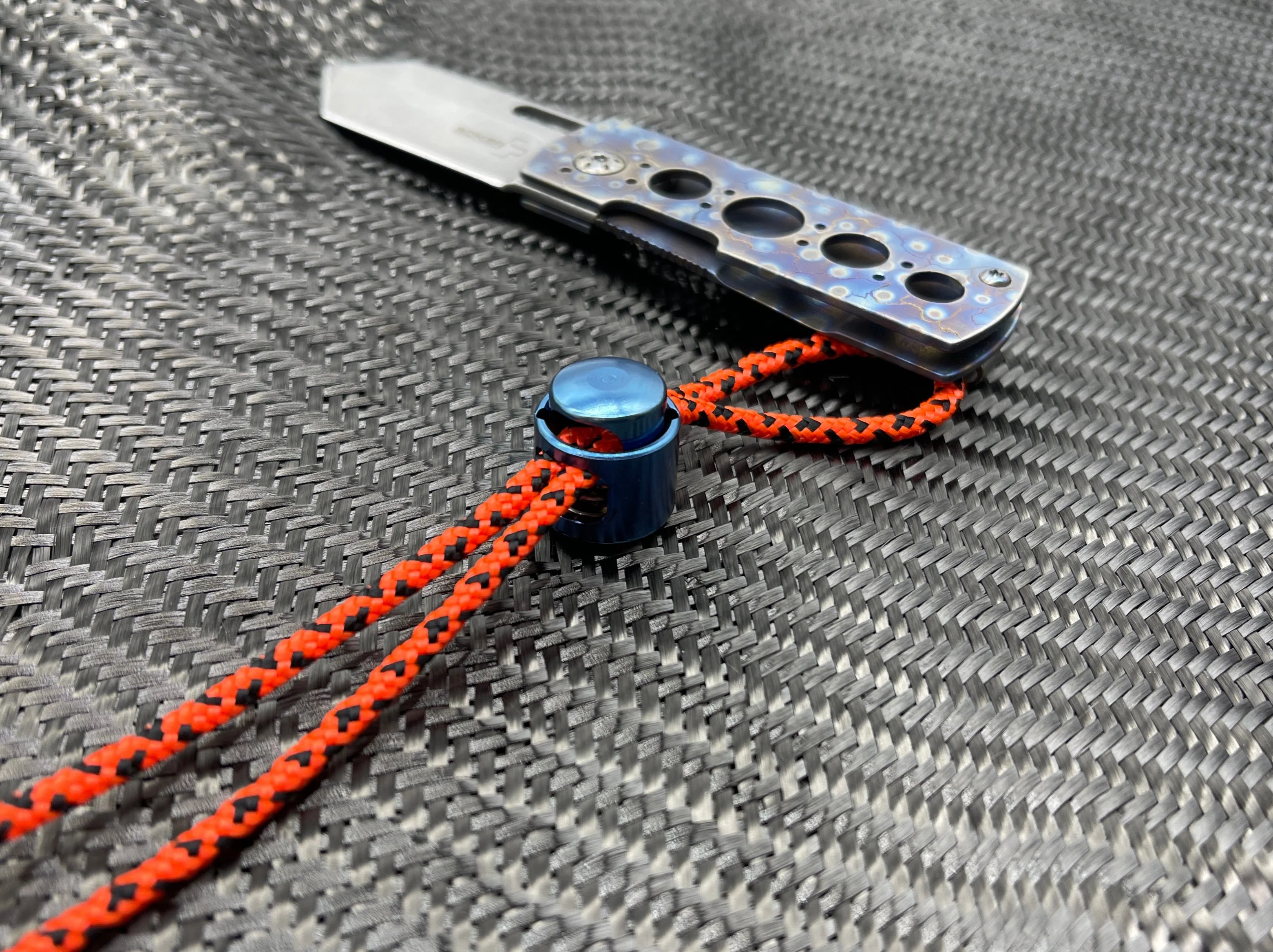 Titanium Double Cord Lock -  Blue Anodized - Coming Soon! - Image 3